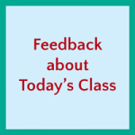 ALNS' Feedback about Today's Class